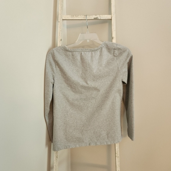 Talbots Top womens Medium beaded Penguin long sleeve 100% cotton graphic tee - Picture 4 of 4